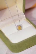 Load image into Gallery viewer, LUOWEND 18K White Gold Real Natural Yellow Diamond Pendant Necklace for Women