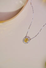 Load image into Gallery viewer, LUOWEND 18K White Gold Real Natural Yellow Diamond Pendant Necklace for Women