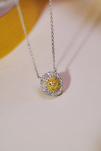 Load image into Gallery viewer, LUOWEND 18K White Gold Real Natural Yellow Diamond Pendant Necklace for Women