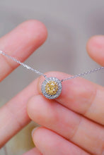 Load image into Gallery viewer, LUOWEND 18K White Gold Real Natural Yellow Diamond Pendant Necklace for Women