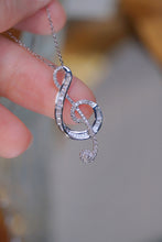 Load image into Gallery viewer, LUOWEND 18K White Gold Real Natural Diamond Pendant Necklace for Women