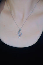 Load image into Gallery viewer, LUOWEND 18K White Gold Real Natural Diamond Pendant Necklace for Women