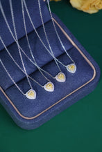Load image into Gallery viewer, LUOWEND 18K White Gold Real Natural Yellow Diamond Pendant Necklace for Women