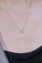 Load image into Gallery viewer, LUOWEND 18K White Gold Real Natural Yellow Diamond Pendant Necklace for Women