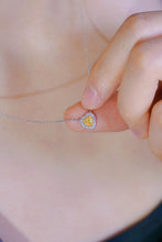 Load image into Gallery viewer, LUOWEND 18K White Gold Real Natural Yellow Diamond Pendant Necklace for Women