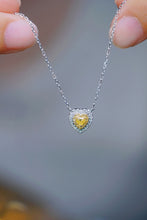 Load image into Gallery viewer, LUOWEND 18K White Gold Real Natural Yellow Diamond Pendant Necklace for Women