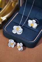 Load image into Gallery viewer, LUOWEND 18K White Gold Real Natural Yellow Diamond Pendant Necklace for Women