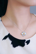 Load image into Gallery viewer, LUOWEND 18K White Gold Real Natural Yellow Diamond Pendant Necklace for Women