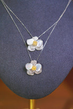 Load image into Gallery viewer, LUOWEND 18K White Gold Real Natural Yellow Diamond Pendant Necklace for Women