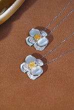 Load image into Gallery viewer, LUOWEND 18K White Gold Real Natural Yellow Diamond Pendant Necklace for Women