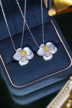 Load image into Gallery viewer, LUOWEND 18K White Gold Real Natural Yellow Diamond Pendant Necklace for Women