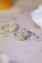 Load image into Gallery viewer, LUOWEND 18K White Gold Real Natural Yellow Diamond Ring for Women