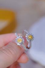 Load image into Gallery viewer, LUOWEND 18K White Gold Real Natural Yellow Diamond Ring for Women