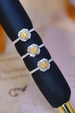 Load image into Gallery viewer, LUOWEND 18K White Gold Real Natural Yellow Diamond Ring for Women