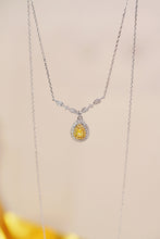 Load image into Gallery viewer, LUOWEND 18K White Gold Real Natural Yellow Diamond Pendant Necklace for Women