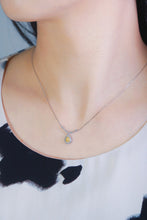 Load image into Gallery viewer, LUOWEND 18K White Gold Real Natural Yellow Diamond Pendant Necklace for Women