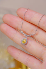 Load image into Gallery viewer, LUOWEND 18K White Gold Real Natural Yellow Diamond Pendant Necklace for Women