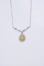 Load image into Gallery viewer, LUOWEND 18K White Gold Real Natural Yellow Diamond Pendant Necklace for Women
