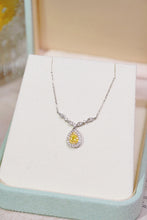 Load image into Gallery viewer, LUOWEND 18K White Gold Real Natural Yellow Diamond Pendant Necklace for Women