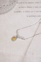 Load image into Gallery viewer, LUOWEND 18K White Gold Real Natural Yellow Diamond Pendant Necklace for Women