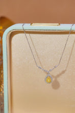 Load image into Gallery viewer, LUOWEND 18K White Gold Real Natural Yellow Diamond Pendant Necklace for Women