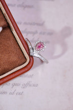 Load image into Gallery viewer, LUOWEND 18K White Gold Real Natural Pink Diamond Ring for Women