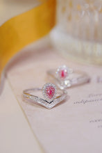 Load image into Gallery viewer, LUOWEND 18K White Gold Real Natural Pink Diamond Ring for Women