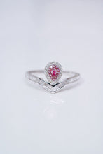 Load image into Gallery viewer, LUOWEND 18K White Gold Real Natural Pink Diamond Ring for Women