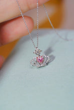 Load image into Gallery viewer, LUOWEND 18K White Gold Real Natural Pink Diamond Pendant Necklace for Women