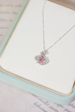 Load image into Gallery viewer, LUOWEND 18K White Gold Real Natural Pink Diamond Pendant Necklace for Women