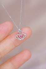 Load image into Gallery viewer, LUOWEND 18K White Gold Real Natural Pink Diamond Pendant Necklace for Women
