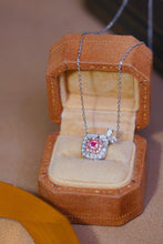 Load image into Gallery viewer, LUOWEND 18K White Gold Real Natural Pink Diamond Pendant Necklace for Women