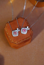 Load image into Gallery viewer, LUOWEND 18K White Gold Real Natural Pink Diamond Pendant Necklace for Women