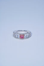 Load image into Gallery viewer, LUOWEND 18K White Gold Real Natural Pink Diamond Ring for Women