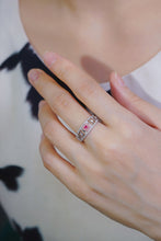 Load image into Gallery viewer, LUOWEND 18K White Gold Real Natural Pink Diamond Ring for Women