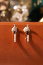 Load image into Gallery viewer, LUOWEND 18K Rose Gold Natural Diamond Earrings for Women