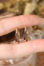 Load image into Gallery viewer, LUOWEND 18K Rose Gold Natural Diamond Earrings for Women