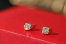 Load image into Gallery viewer, LUOWEND 18K Rose Gold Natural Diamond Earrings for Women