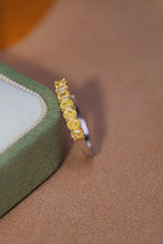 Load image into Gallery viewer, LUOWEND 18K White Gold Real Natural Yellow Diamond Ring for Women