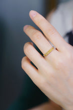 Load image into Gallery viewer, LUOWEND 18K White Gold Real Natural Yellow Diamond Ring for Women
