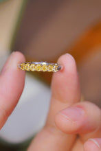 Load image into Gallery viewer, LUOWEND 18K White Gold Real Natural Yellow Diamond Ring for Women