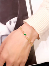 Load image into Gallery viewer, LUOWEND 18K Yellow Gold Natural Emerald Bracelet for Women