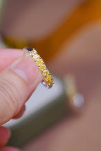 Load image into Gallery viewer, LUOWEND 18K White Gold Real Natural Yellow Diamond Ring for Women