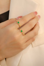 Load image into Gallery viewer, LUOWEND 18K Yellow Gold Natural Emerald Ring for Women