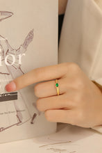 Load image into Gallery viewer, LUOWEND 18K Yellow Gold Natural Emerald Ring for Women