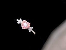 Load image into Gallery viewer, LUOWEND 18K White Gold Real Natural Pink Diamond Ring for Women