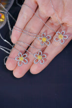 Load image into Gallery viewer, LUOWEND 18K White Gold Real Natural Yellow Diamond Pendant Necklace for Women