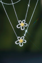 Load image into Gallery viewer, LUOWEND 18K White Gold Real Natural Yellow Diamond Pendant Necklace for Women