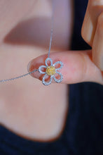 Load image into Gallery viewer, LUOWEND 18K White Gold Real Natural Yellow Diamond Pendant Necklace for Women
