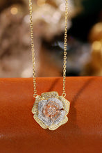 Load image into Gallery viewer, LUOWEND 18K White+Yellow+Rose Gold Natural Diamond Necklace for Women
